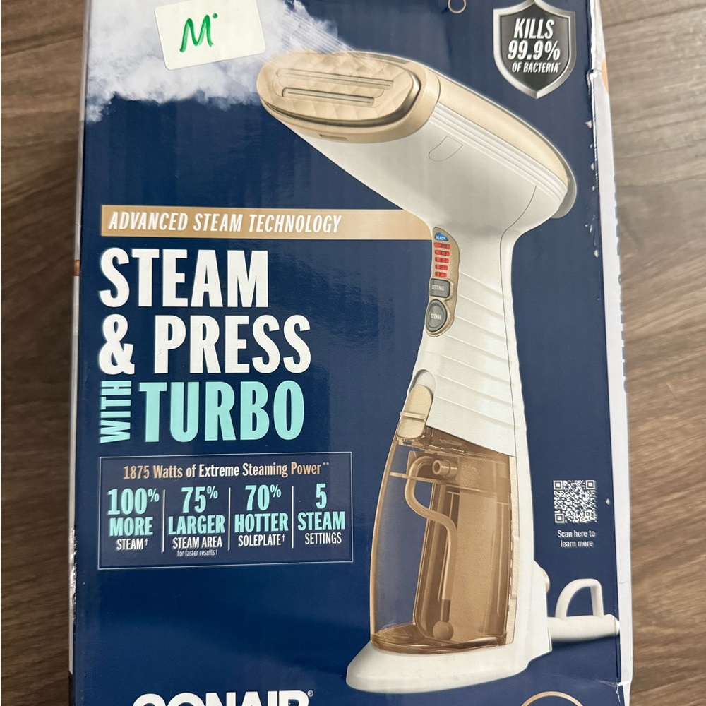 Conair White and Tan Steam & Press with Turbo